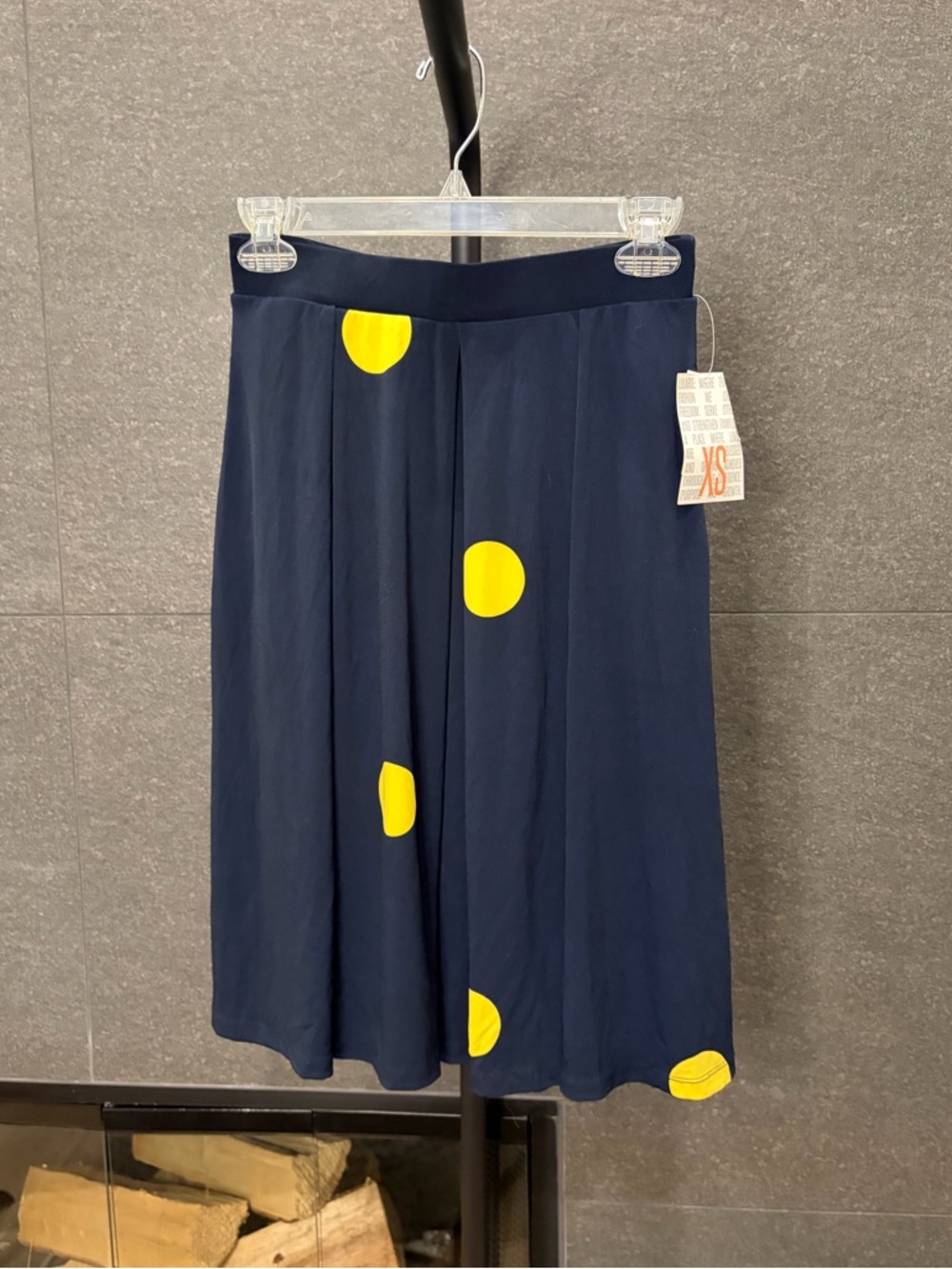 Lularoe Madison Navy and Yellow Dot Skirt Size XS - Picture 5 of 6